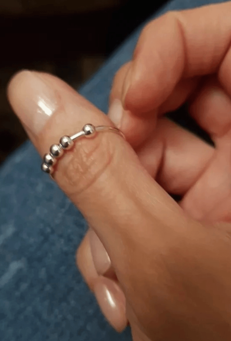 Sterling Silver Abacus Fidget Ring - Touchy Feely